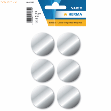 4008705150750 - 10 x HERMA Schmucketikett Silberetikett 32 mm 3 Blatt 4008705150750 - 10 x HERMA Schmucketikett Silberetikett 32 mm 3 Blatt