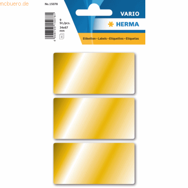 4008705150781 - 10 x HERMA Schmucketikett Goldetikett 34x67 mm 3 Blatt