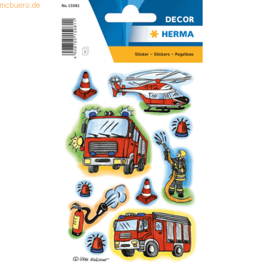 4008705150811 - 10 x HERMA Schmucketikett Decor Feuerwehr 3 Blatt 4008705150811 - 10 x HERMA Schmucketikett Decor Feuerwehr 3 Blatt
