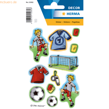 4008705150828 - HERMA Sticker Fussballspiel 3 Blatt   33 Sticker - Papier - Mehrfarbig - Dauerhaft - Fussball - 33 Stück(e) - 3 Blätter (15082)