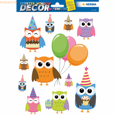 4008705151016 - 5 x HERMA Fensterdecor Eulen 11 Motive
