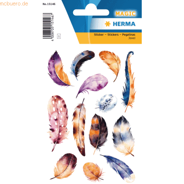 4008705151467 - 10 x HERMA Sticker Magic Federschmuck Jewel VE=1 Blatt 4008705151467 - 10 x HERMA Sticker Magic Federschmuck Jewel VE=1 Blatt