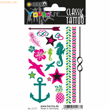 4008705151771 - 10 x HERMA Schmucketiketten Classic Tattoo Colour Summer Feeling 4008705151771 - 10 x HERMA Schmucketiketten Classic Tattoo Colour Summer Feeling