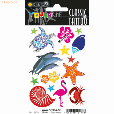 4008705151788 - 10 x HERMA Schmucketiketten Classic Tattoo Colour Ocean