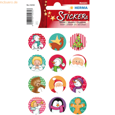 4008705152327 - 10 x HERMA Schmucketikett Magic Weihnachtssymbole Stone 1 Blatt