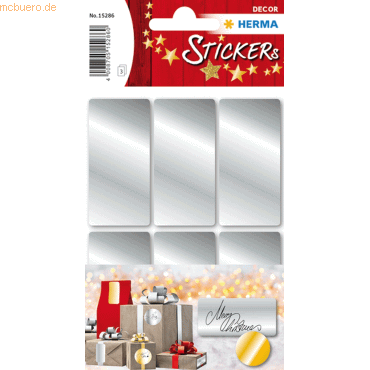 4008705152860 - 10 x HERMA Schmucketikett 26x54 mmsilber 3 Blatt 4008705152860 - 10 x HERMA Schmucketikett 26x54 mmsilber 3 Blatt