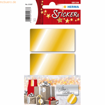 4008705152877 - 10 x HERMA Schmucketikett 34x67 mm gold 3 Blatt 4008705152877 - 10 x HERMA Schmucketikett 34x67 mm gold 3 Blatt