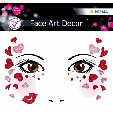 Herma Sticker Face Art Love 1 Blatt