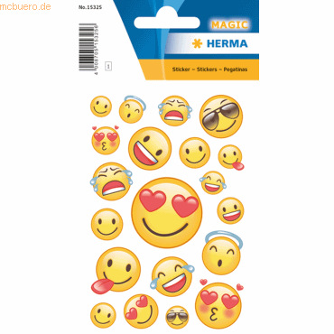 4008705153256 - 10 x HERMA Schmucketikett Magic Happy Smile Transpuffy 1 Blatt 4008705153256 - 10 x HERMA Schmucketikett Magic Happy Smile Transpuffy 1 Blatt