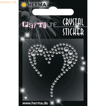4008705153690 - 3 x HERMA Schmucketikett Crystal 1 Blatt Sticker Heart