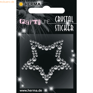 4008705153706 - 3 x HERMA Schmucketikett Crystal 1 Blatt Sticker Star