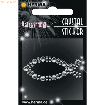 4008705153713 - 3 x HERMA Schmucketikett Crystal 1 Blatt Sticker Fish