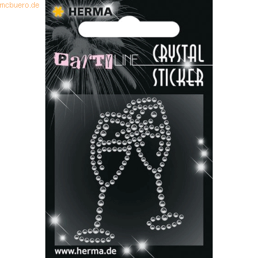 4008705153737 - 3 x HERMA Schmucketikett Crystal 1 Blatt Sticker Cheers