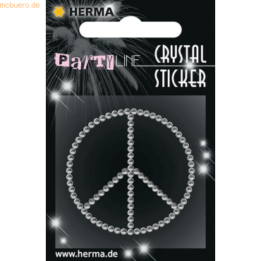 4008705153812 - 3 x HERMA Schmucketikett Crystal 1 Blatt Sticker Peace