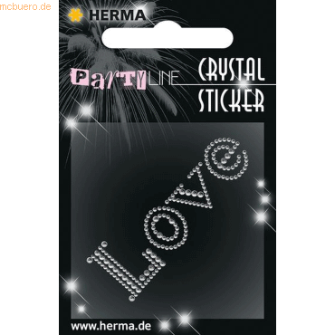 4008705153836 - 3 x HERMA Schmucketikett Crystal 1 Blatt Sticker Love