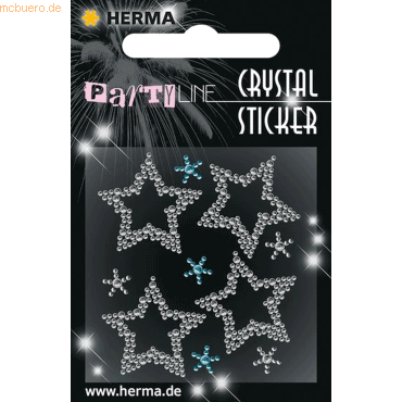 4008705153881 - 3 x HERMA Schmucketikett Crystal 1 Blatt Sticker Little Stars