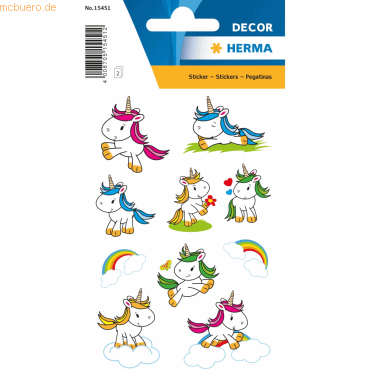 4008705154512 - 10 x HERMA Schmucketikett Decor Baby Einhorn Beglimmert