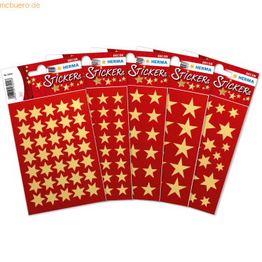 4008705155007 - HERMA Sticker-Set Weihnachtssterne gold