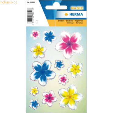 4008705155168 - 10 x Sticker Sommerblüten mit 3D Flügel Effekt 4008705155168 - 10 x Sticker Sommerblüten mit 3D Flügel Effekt
