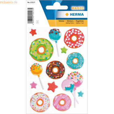 4008705155175 - 10 x Sticker Sweeties mit glänzendem Glitter