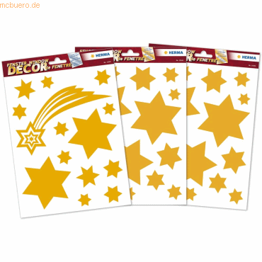 4008705155458 - HERMA Set window pictures christmas stars gold