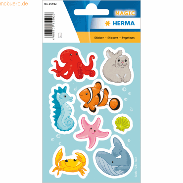 4008705155922 - 10 x HERMA Sticker Little Sea Animals Seide