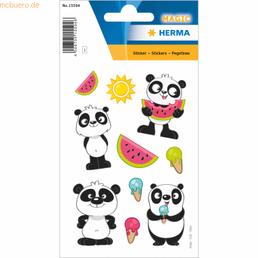 4008705155946 - 10 x HERMA Sticker Panda - der kleine Bär Folie