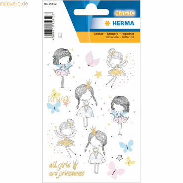 4008705156127 - 10 x HERMA Sticker Märchen Prinzessin Glitter