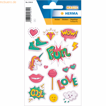 4008705156141 - 10 x HERMA Sticker Trendy Patches bunte Transpuffy-Sticker 4008705156141 - 10 x HERMA Sticker Trendy Patches bunte Transpuffy-Sticker