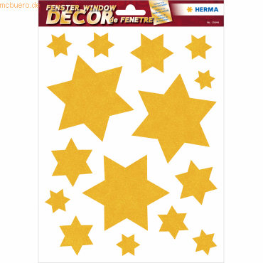 4008705156448 - 5 x HERMA Fensterbild Sterne gold 4008705156448 - 5 x HERMA Fensterbild Sterne gold