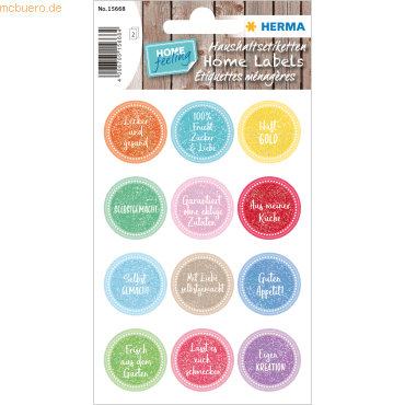 4008705156684 - 10 x HERMA Sticker Home -Hüftgold- beglimmert