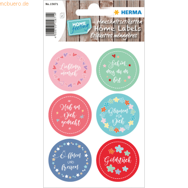 4008705156714 - 10 x HERMA Sticker Home -Lieblingsmensch- beglimmert