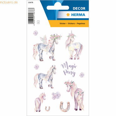 4008705156783 - 10 x HERMA Sticker Magic Pony 2 Blatt