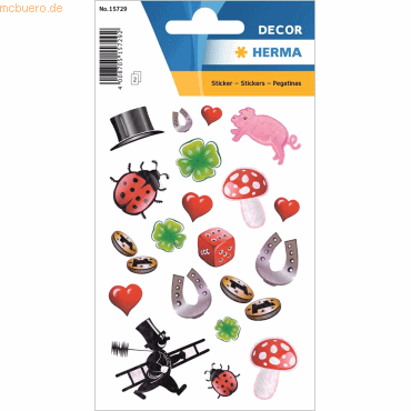 4008705157292 - 10 x HERMA Sticker Glückssymbole mit Glitter