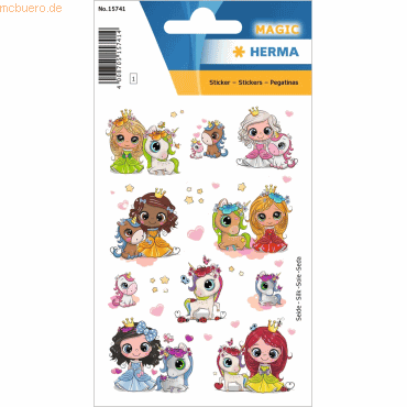 4008705157414 - 10 x HERMA Sticker Prinzessin Sweetie & Friends