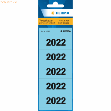 HERMA Inhaltsschild 2022 60x26mm VE=100 Stück blau