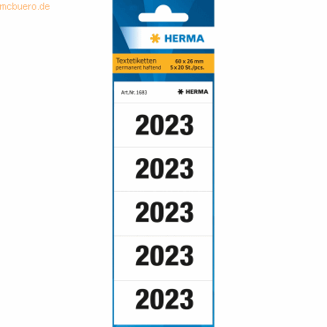 HERMA Inhaltsschild 2023 60x26mm VE=100 Stück weiß