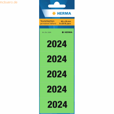 HERMA Inhaltsschild 2024 60x26mm VE=100 Stück grün