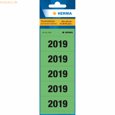 4008705016995 - Jahreszahlen 1699 2019 grün 60x26mm selbstklebend 100 Stück 100 