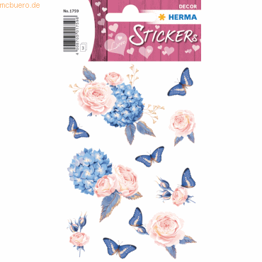 4008705017596 - 10 x HERMA Schmucketikett Decor Rosentraum 3 Blatt