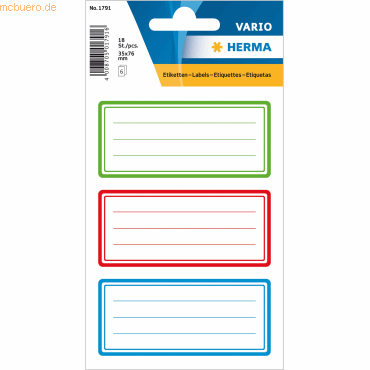 4008705017916 - Buchschild Vario Tricolor sortiert 4008705017916 HERMA 1791