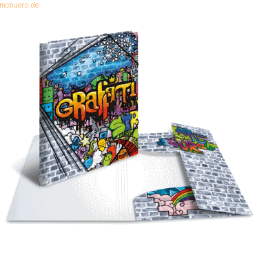 4008705192392 - Sammelmappe A3 Graffiti PP mit Gummizug 3 Innenklappen 4008705