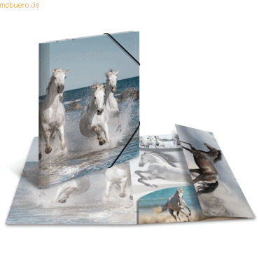 4008705193382 - HERMA Elasticated folder glossy animals A3 PP horses