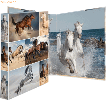 HERMA Ringbuch A4 Karton 2 Ringe Pferde
