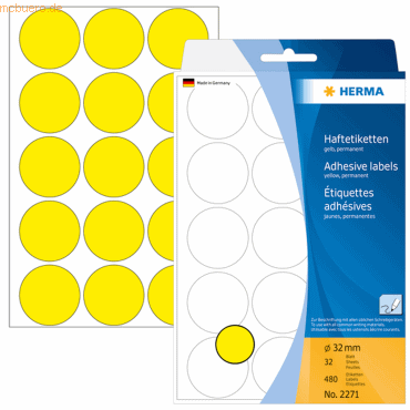 HERMA Vielzweck-Etiketten 32mm gelb VE=480 Stück