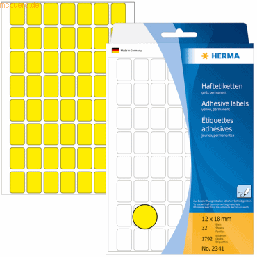 4008705023412 - Etiketten GELB 2341 12 x 18 mm 4008705023412 2341 1792 Stü