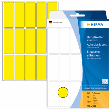 4008705024112 - Etiketten GELB 2411 20 x 50 mm 4008705024112 2411 480 Stück