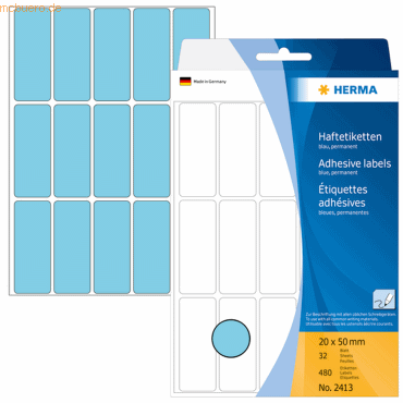 4008705024136 - Etiketten BLAU 2413 20 x 50 mm 4008705024136 2413 480 Stück