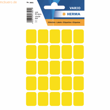 4008705036610 - 10 x HERMA Vielzweck-Etiketten 15x20mm gelb VE=125 Stück 4008705036610 - 10 x HERMA Vielzweck-Etiketten 15x20mm gelb VE=125 Stück