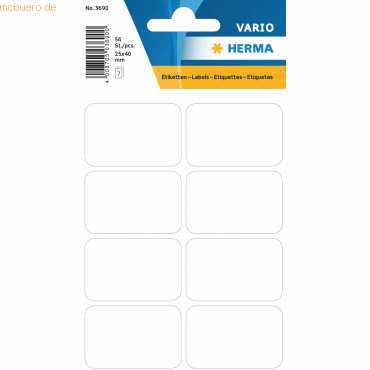 4008705036900 - 10 x HERMA Vielzweck-Etiketten 25x40mm weiß VE=56 Stück 4008705036900 - 10 x HERMA Vielzweck-Etiketten 25x40mm weiß VE=56 Stück